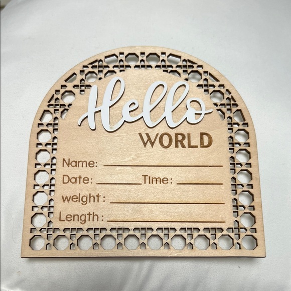 Hand Crafted Other - Wooden Baby Announcement Sign